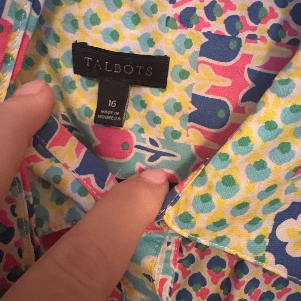 Talbots Multicolor Patterned Blouse - image 3